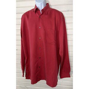 Mark Shale Sz TALL LARGE LT Button Up Shirt Salmon Red L/S Modal Blend EUC